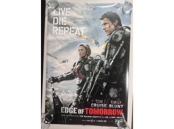 EDGE OF Tomorrow  - 2014 ORIGINAL AUTHENTIC MOVIE POSTER 40x27 ROLLED TWO SIDED - RARE