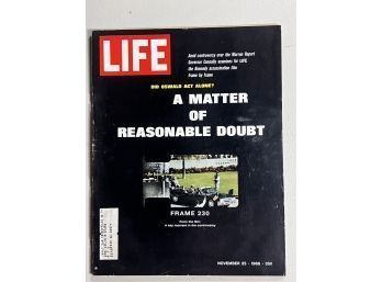 LIFE MAGAZINE 11/25/1966 JFK 'A MATTER OF REASONABLE DOUBT'