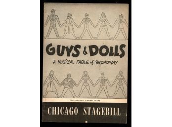 Guys & Dolls Musical Original Stagebill 1952 Shubert Theatre Chicago
