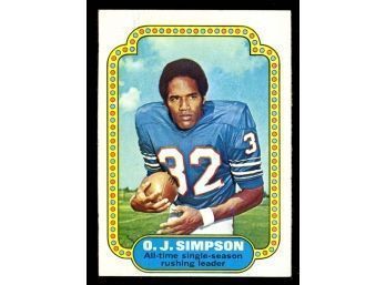 1974 TOPPS OJ SIMPSON All-Time Singles Season Rushing Leader Buffalo Bills