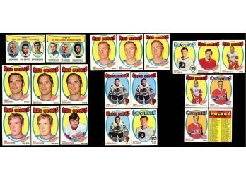 1971-72  Topps Hockey Lot Of 23 With Esposito, Clarke,  Richard