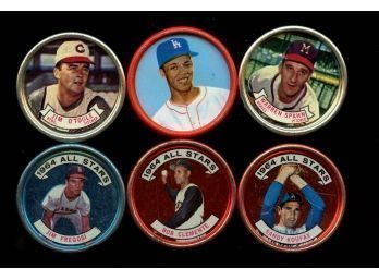 1962 Salada Tea Baseball Coins Lot Of 6