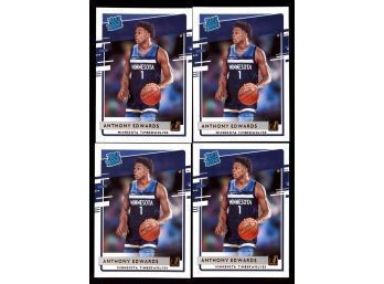 2019-20 DONRUSS ANTHONY EDWARDS RATED ROOKIE LOT OF 4 NM
