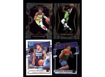 2019-20 ANTHONY EDWARDS ROOKIE CARD LOT OF 4 NM