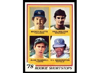 1978 TOPPS BASEBALL #707 ROOKIE SHORTSTOPS PAUL MOLITOR / ALAN TRAMMELL ROOKIE CARD
