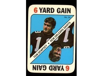 1971 Topps Football Game Card # 34 Tom Dempsey - New Orleans Saints
