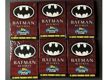Lot Of 6 ~ 1991 Topps Batman Returns Trading Card Packs Factory Sealed ~ Unopened
