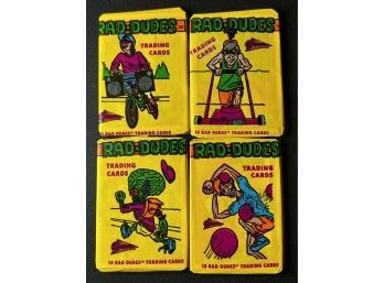 Lot Of 4 ~ 1990 Pacific 'rad Dudes' Trading Card Packs Factory Sealed ~ Unopened