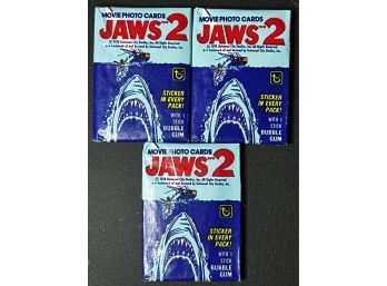 Lot Of 3 ~ 1978 Topps Jaws 2 Trading Cards Packs Factory Sealed ~ Unopened