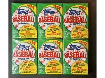 Lot Of 6 ~ 1987 Topps Baseball Wax Packs Factory Sealed ~ Unopened