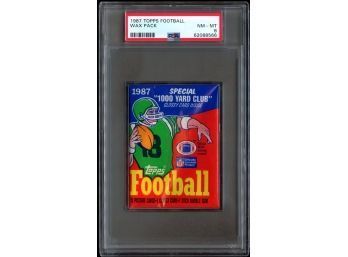 1987 TOPPS FOOTBALL WAX PACK FACTORY SEALED GRADED PSA 8 ~