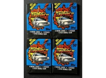 Lot Of 4 ~ 1989 Topps Back To The Future Trading Card Packs Factory Sealed ~ Unopened