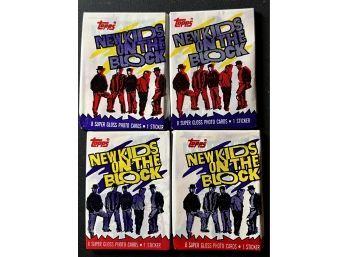 Lot Of 4 ~ 1989 Topps New Kids On The Block NKOTB Trading Card Packs Factory Sealed ~ Unopened