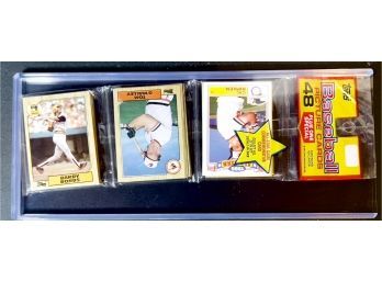 1987 TOPPS BASEBALL RACK PACK WITH BARRY BONDS ROOKIE ON TOP Factory Sealed ~ Unopened
