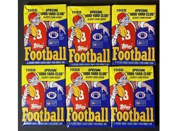 LOT OF 6 ~ 1988 TOPPS FOOTBALL WAX PACKS Factory Sealed ~ Unopened  BO JACKSON ROOKIE YEAR