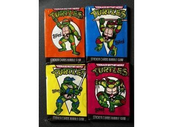 Lot Of 4 ~ 1990 Teenage Mutant Ninja Turtles Tmnt Trading Card Packs Factory Sealed ~ Unopened