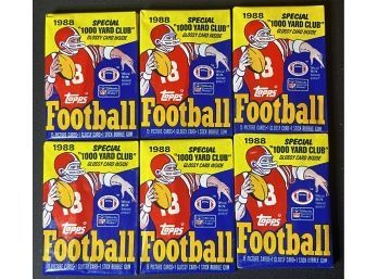 LOT OF 6 ~ 1988 TOPPS FOOTBALL WAX PACKS Factory Sealed ~ Unopened  BO JACKSON ROOKIE YEAR