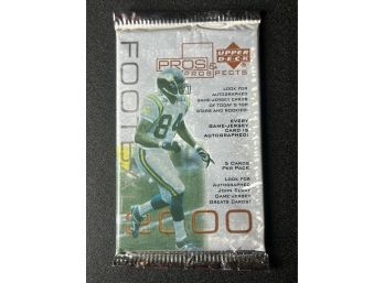 2000 UPPER DECK FOOTBALL PROS & PROSPECTS FOIL Pack Factory Sealed ~ Unopened ~ TOM BRADY ROOKIE YR