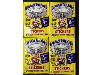 Lot Of 4 ~ 1986 Garbage Pail Kids Series 4 Trading Card Packs Factory Sealed ~ Unopened