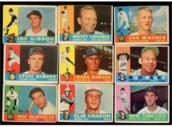 Lot Of 9 ~ 1960 Topps Baseball