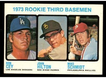 1973 TOPPS BASEBALL #615 ROOKIE THRID BASEMEN CEY / HILTON / MIKE SCHMIDT ROOKIE CARD