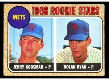 1968 Topps Baseball #177 Mets Rookie Stars ~ Jerry Koosman / Nolan Ryan Rookie Card  (1 OF 2)