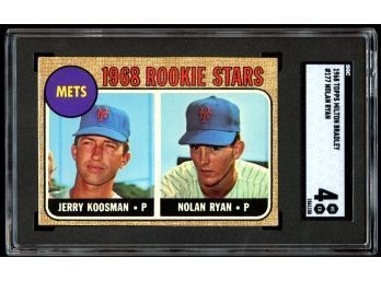 1968 Topps MILTON BRADLEY Baseball #177 Mets Rookie Stars ~ Jerry Koosman  Nolan Ryan Rookie Card  SGC 4 VG-EX