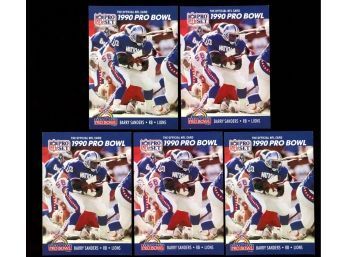 Lot Of 5 ~ 1990 Barry Sanders Rookie Cards