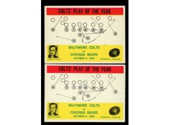 Lot Of 2 ~ 1964 Philadelphia Play Card Football #14 Baltimore Colts