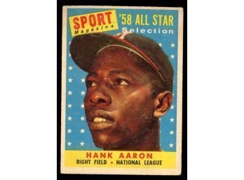 1958 Topps Baseball Hank Aaron All-Star #488