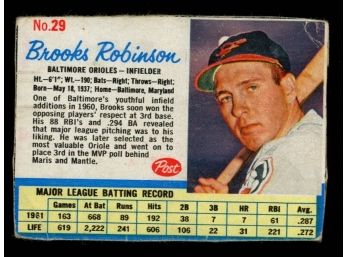 1962 Post Cereal #29 Brooks Robinson