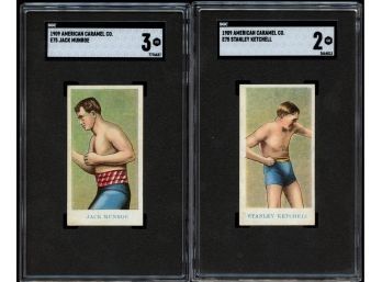 Pair Of 1909 American Caramel Boxing Cards SGC Graded JACK MUNROE & STANLEY KETCHELL