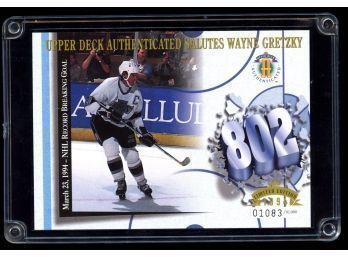 1994 UPPER DECK AUTHENTICATED SALUTES WAYNE GRETZKY LIMITED 1083/10.000