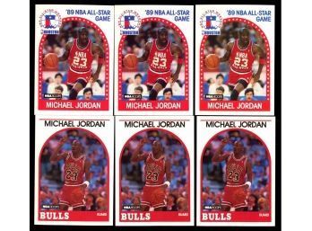 Lot Of  6 Michael Jordans 1989 NBA Hoops Base & All-star