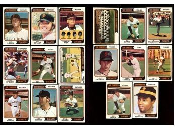 Lot Of 17 ~ 1974 Topps Baseball San Fransisco Giants