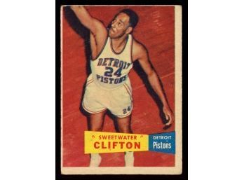 1957 Topps Basketball #1 Nat 'sweetwater' Clifton Rookie Card ~ First Topps Basketball Set