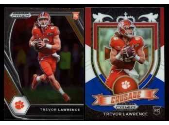 Lot Of 2 ~ Trevor Lawrence Rookies Red White Blue Prizm