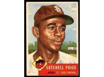 1953 Topps #220 Satchell Paige HOF St Louis Browns (crease)