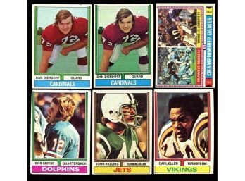 Lot Of 6 ~ 1974 Topps Football With 2 Dierdorf Rookies