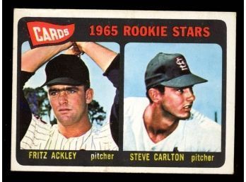 1965 TOPPS BASEBALL #477 CARDS ROOKIE STARS STEVE CARLTON ROOKIE CARD  (2 OF 2)