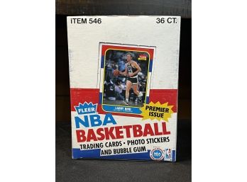 1986 FLEER BASKETBALL EMPTY DISPLAY WAS BOX ~ BBCE WRAPPED