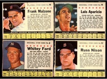 Lot Of 4 ~ 1961 Post Baseball Hand Cut