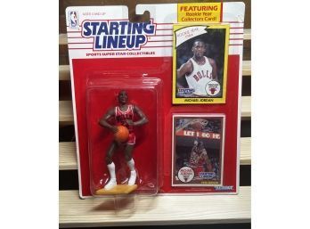 1990 KENNER STARTING LINEUP MICHAEL JORDAN WITH 2 CARDS FACTORY SEALED   (1 OF 2)