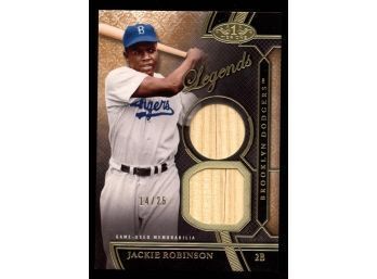 2015 TOPPS TEIR ONE LEGENDS JACKIE ROBINSON GAME USED BAT RELIC #D 14/25