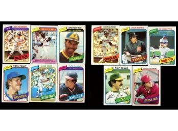 1980 Topps Baseball Lot Of 10