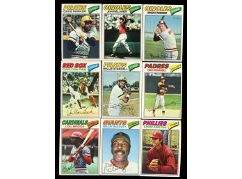 1977 Topps Baseball Lot Of 9