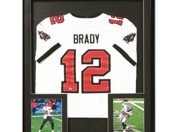 Tom Brady Auto Nike Tampa Bay Buccaneers Framed Super Bowl LV Jersey Fanatics COA 24X32