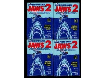 1978 TOPPS JAWS 2 TRADING CARDS WAX PACKS (4)