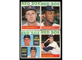 LOT OF 4 ~ 1964 TOPPS BOSTON RED SOX