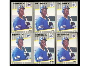 Lot Of 6 ~ 1989 Fleer Baseball Ken Griffey Jr. Rookie Cards